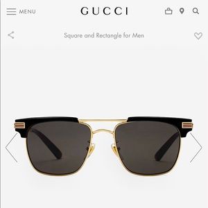 •GUCCI• Square Frame Metal Sunglasses